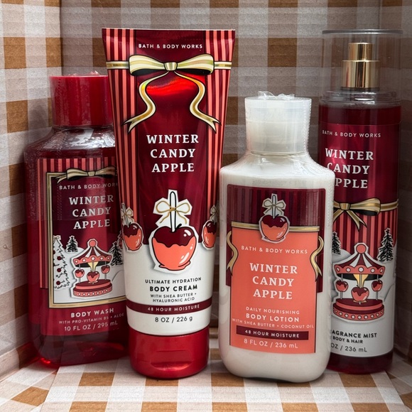 Bath & Body Works Other - NEW B&BW Winter Candy Apple 4 pc set•body lotion, body wash, body cream & more